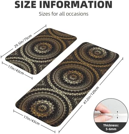 Mandala Wide Kitchen Mat Set - 2 Piece