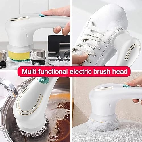 Handheld Shower Scrubber with 5 Heads Electric Brush
