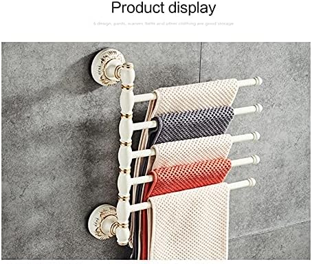 Black White Towel Rail Rotating Towel Holder Bathroom Kitchen Accessory