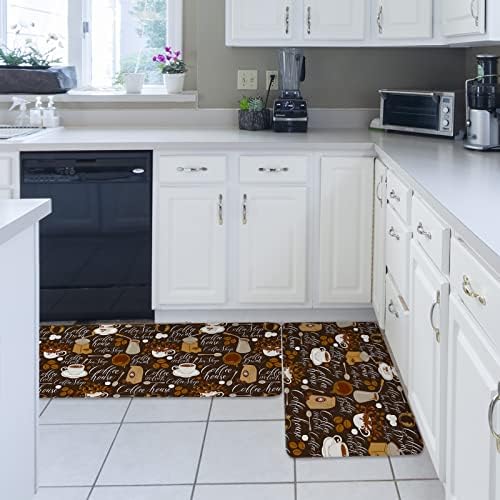 Two-Piece Coffee Bean Grinder Living Room Runner Rugs Set
