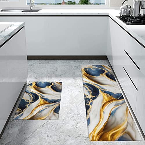 2-Piece Kitchen Rugs Absorbent Non-Slip Mats Kitchen Office Use