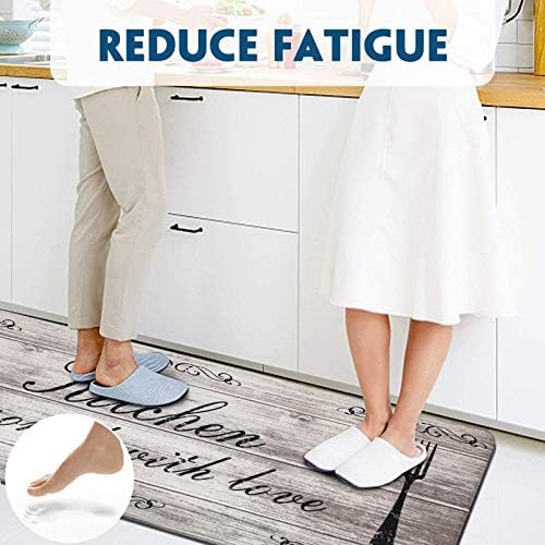 Pauwer Anti Fatigue Kitchen Mat Set Premium Non-Slip Standing Desk Kitchen Rugs