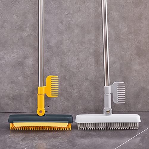 Ztexkee 3-in-1 Floor Scrub Brush with Stainless Steel Handle