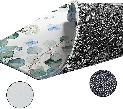 Blue Hydrangea Kitchen Rug Set 2PCS
