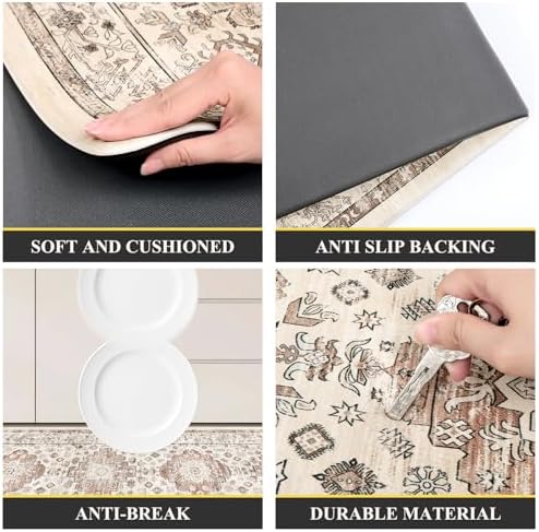 Pauwer Anti Fatigue Kitchen Mat Set of 2