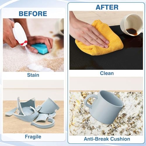 Double-Sided Marble Kitchen Mat Set Anti-Fatigue Durable
