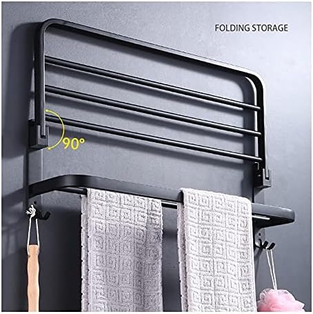 Black Storage Towel Rack for Bathroom Kitchen