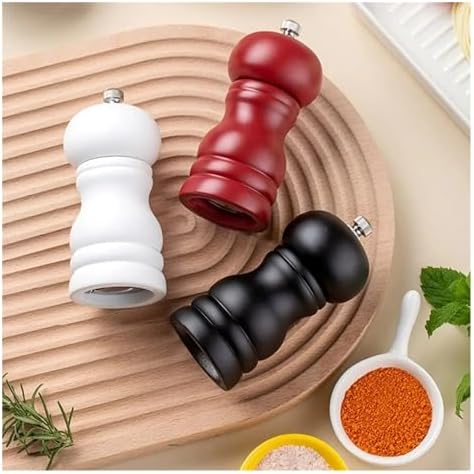 Wooden Salt and Pepper Grinder Set with Adjustable Grinding