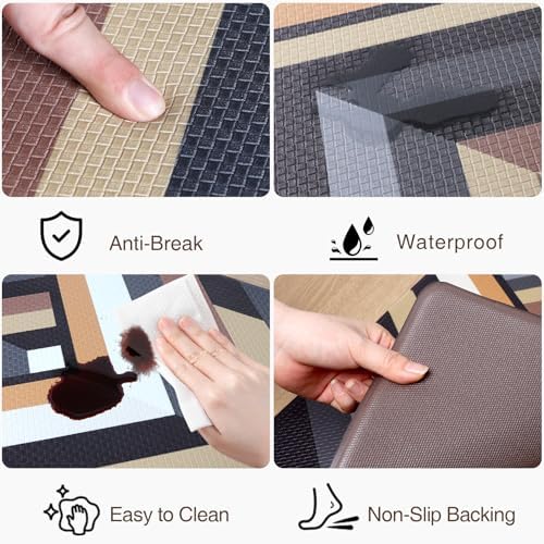 Varolifan Kitchen Mats 2pcs Anti-Fatigue Non-Slip
