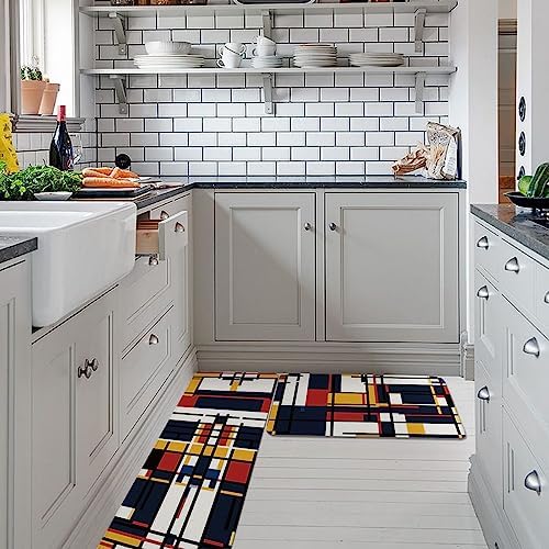 Carosoffe Geometric Rugs Set - Modern Kitchen Bathroom Standing Mats