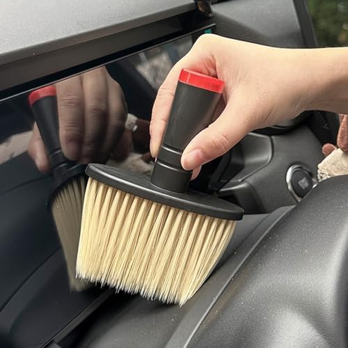 Pair Car vent cleaning brushes with ergonomic handle grip interior detailers