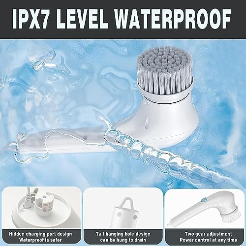 Handheld Shower Scrubber with 5 Heads Electric Brush