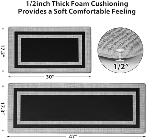 Latida Kitchen Mats 2 Piece Set