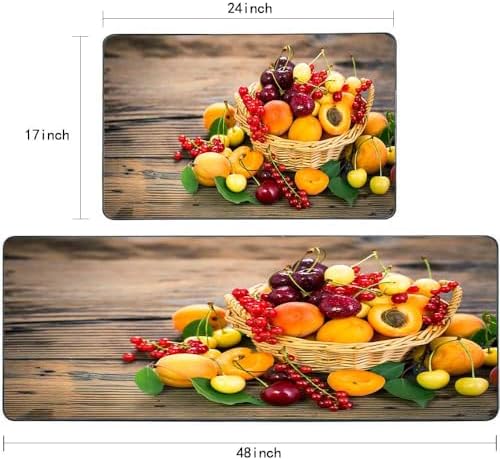 Fullentiart Kitchen Rugs and Mats 2 Pieces Non-Slip Washable