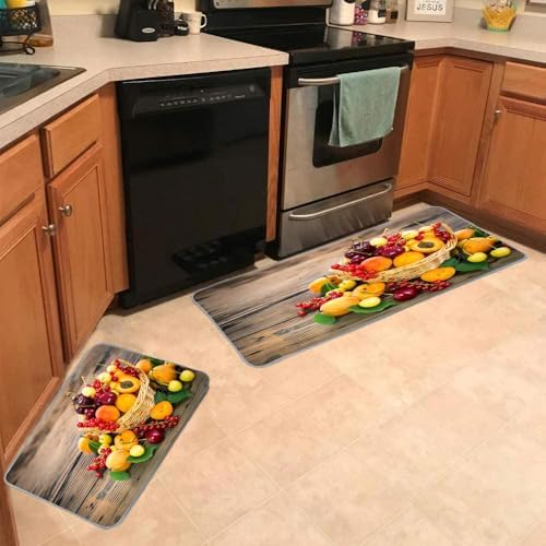 Fullentiart Kitchen Rugs and Mats 2 Pieces Non-Slip Washable
