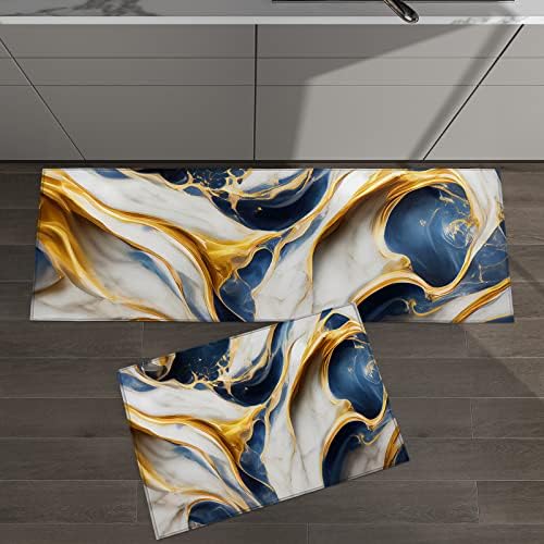2-Piece Kitchen Rugs Absorbent Non-Slip Mats Kitchen Office Use