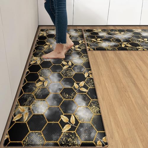 Arttown Marble Anti-Fatigue Kitchen Rug Set of 2