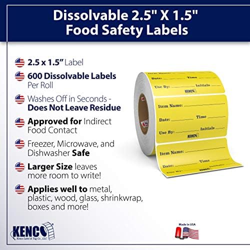 Dissolvable Food Labels for Glass Plastic Metal Wood - Reusable with No Residue