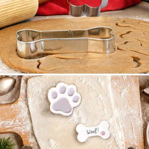 9PCS Dog Bone Cookie Cutter Set for Treats and Baking