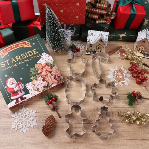 STARSIDE 4-inch Christmas Cookie Cutters 6-Piece Set
