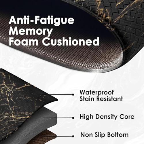 Anti-Fatigue Kitchen Mat Set Standing Cushion for Kitchen Safety