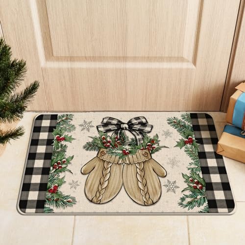 Warm Winter Wishes Mitten Kitchen Rugs Set of 2
