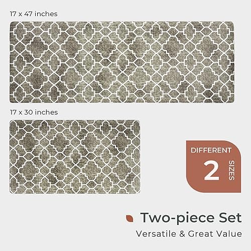 Vintage Trellis Kitchen Mat Set