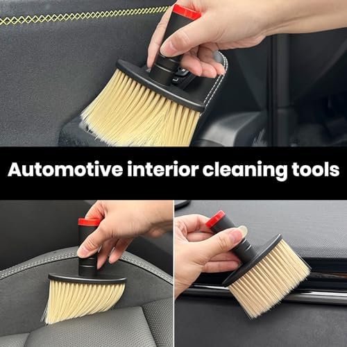 Pair Car vent cleaning brushes with ergonomic handle grip interior detailers