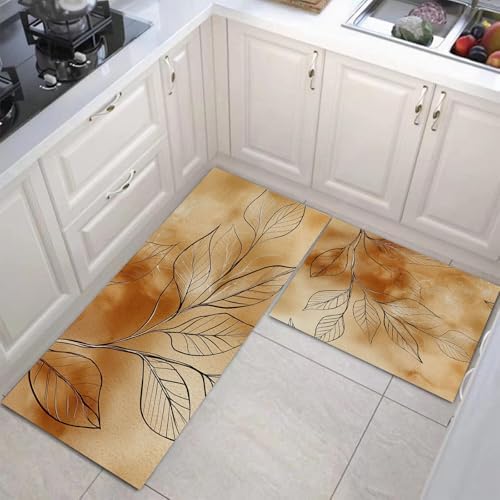 2-Piece Kitchen Rugs Set for Kitchen Office Use