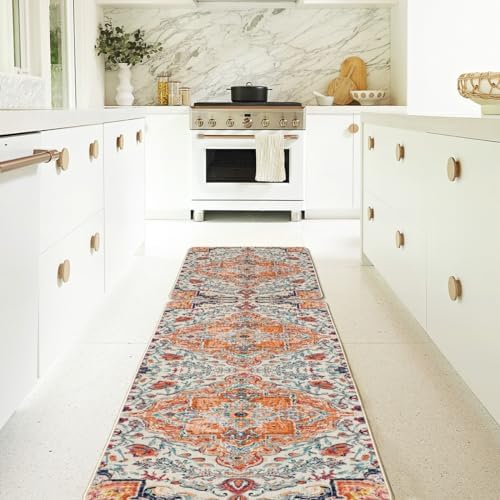 Artoid Mode Bohemian Orange Kitchen Mats 17x29 17x47