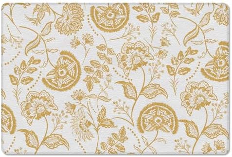 Boho Orange Floral Mat