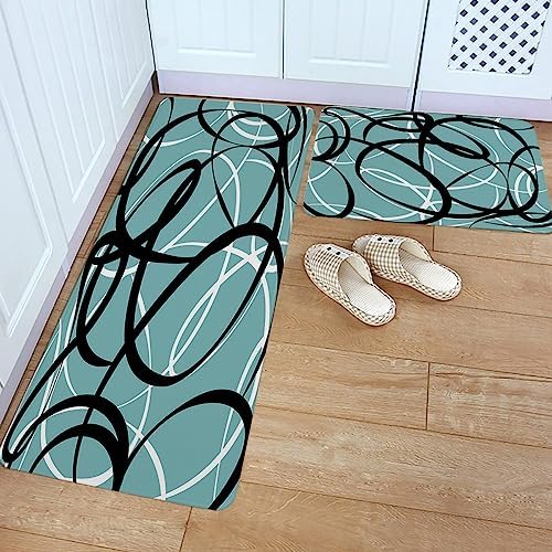 Modern Geometric Kitchen Rugs Set