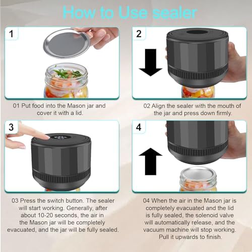 Easy vacuum sealing kit for Mason jars preserves food and travel-friendly
