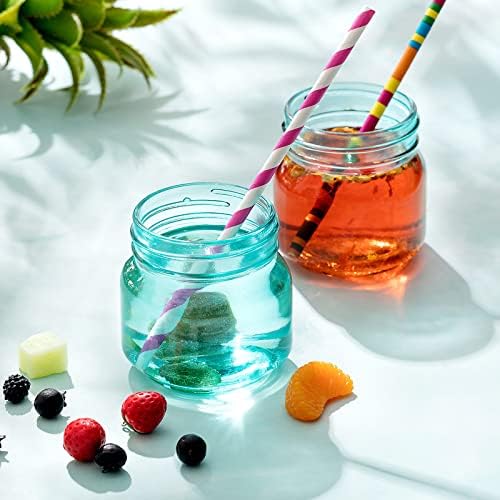 Gueevin 12 Pcs Blue Mason Jars with Airtight Lids and Bands