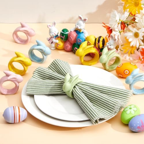 Easter bunny napkins rings 8-set for cloth napkins