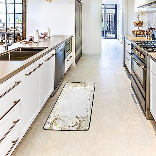 Hapuxt Long Kitchen Rugs Magic Sun Face Area Rug 39x20 Inch