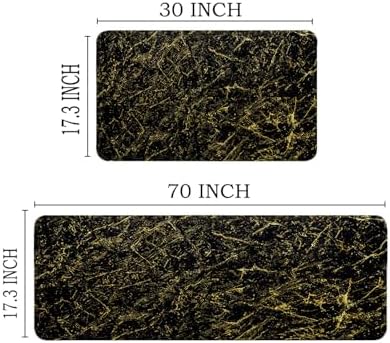 Marble Kitchen Mat 2-Pack Anti-Fatigue Kitchen Rugs Non-Slip Stain-Resistant