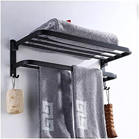 Black Storage Towel Rack for Bathroom Kitchen