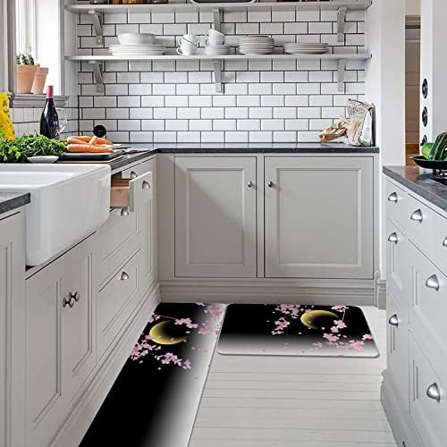Stylish Kitchen and Bathroom Rugs - Cherry Blossom Set by Carosoffe