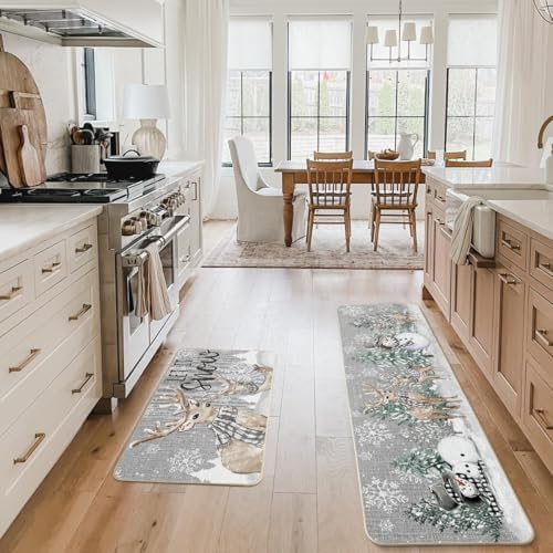 Festive Kitchen Mats Christmas Trees Deer