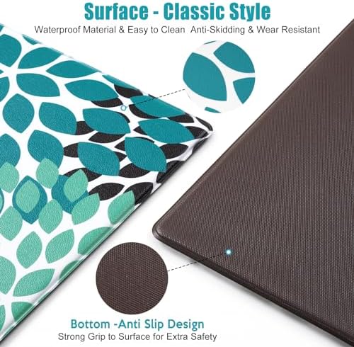 Likiyol Kitchen Mats 2PCS Anti-Fatigue Comfort Rugs Teal