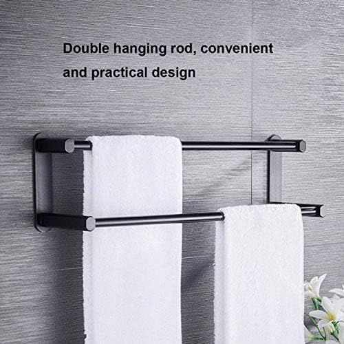 BOCbco Simple Shelf Double Tea Towel Holder 41Cm Black