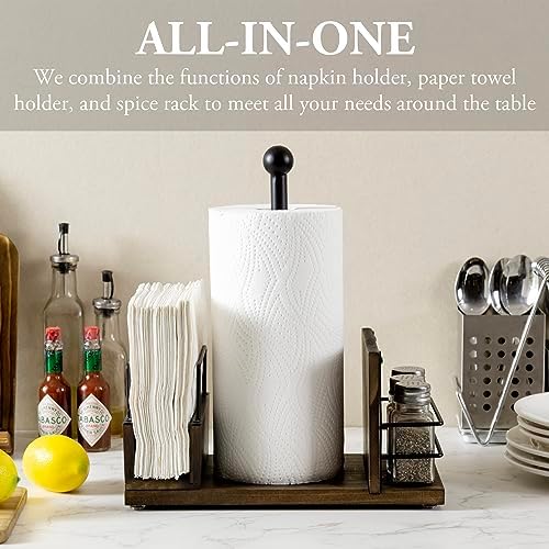 Sturdy Rustic Metal Dining Caddy with Spindle and Spices
