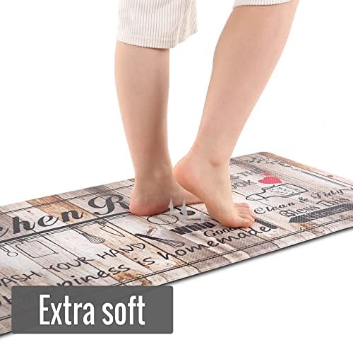 2-Piece Farmhouse Kitchen Rugs Anti-Fatigue Mat Set