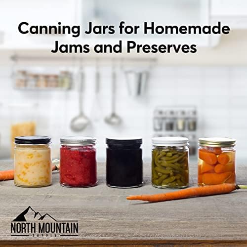 12-Piece 9Ounce Glass Mason Jars With Lids - 12 in Case