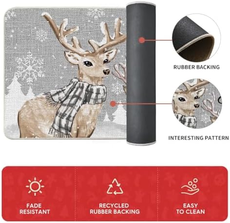 Festive Kitchen Mats Christmas Trees Deer