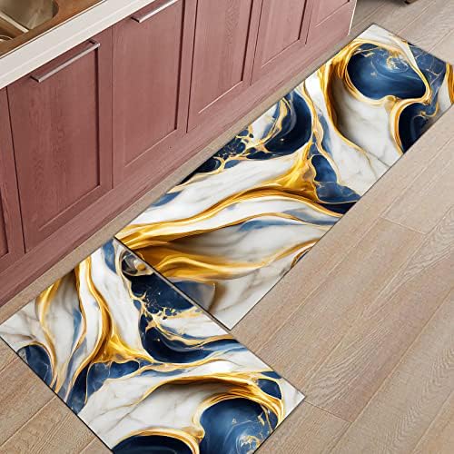 2-Piece Kitchen Rugs Absorbent Non-Slip Mats Kitchen Office Use