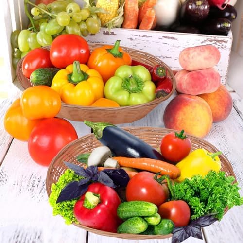 11 Inch Oval Poly Wicker Baskets 11 Pack