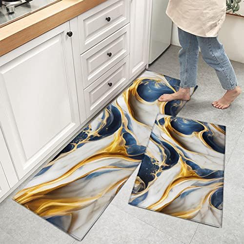 2-Piece Kitchen Rugs Absorbent Non-Slip Mats Kitchen Office Use