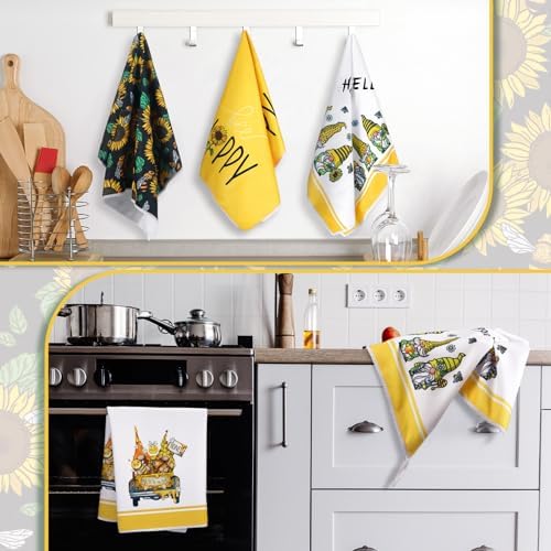 Tegeme 4 Pcs Bee Kitchen Tea Towel Set